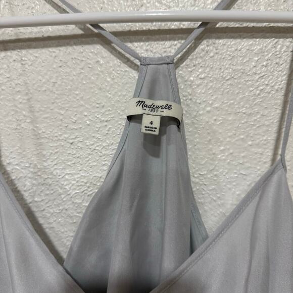 Madewell Silky Lightweight Racerback Tank Top Blouse Blue Grey Size 4 - Picture 2 of 3